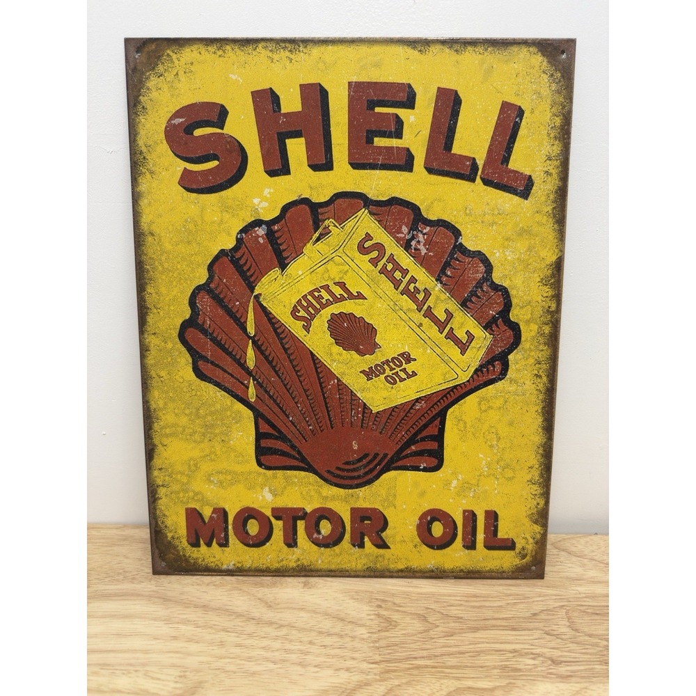 NEW Shell Motor Oil Vintage Tin Sign - 12.5 W‎ x 16 H. 2173